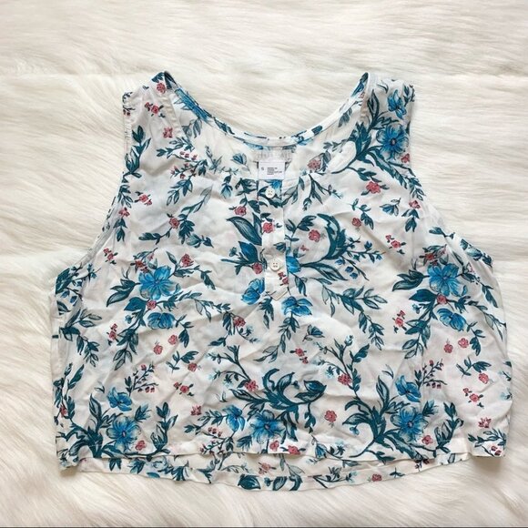 Urban Outfitters Cooperative Tank Top Floral Crop Sleeveless boho chic western - Picture 2 of 8